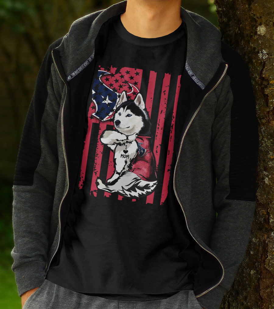 Siberian Husky Mom I Love Houston Texans T-Shirt