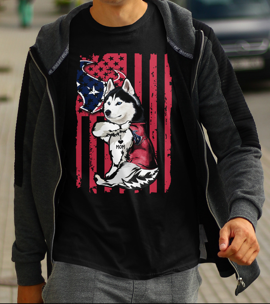 Siberian Husky Mom I Love Houston Texans T-Shirt