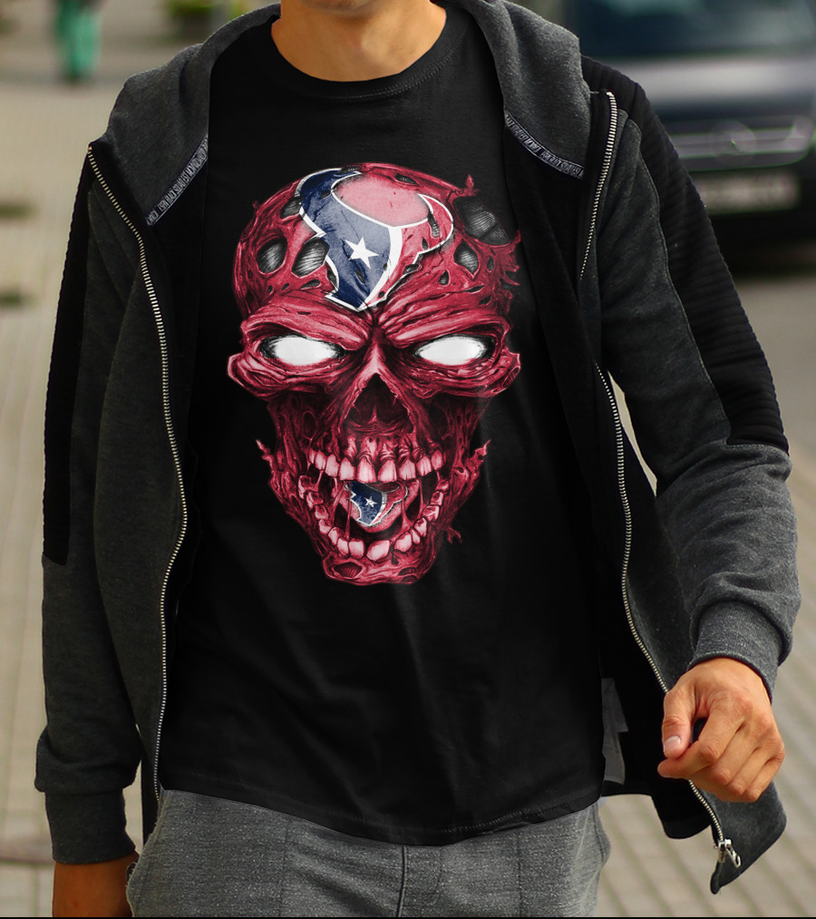 Skull With Houston Texans NFL T-Shirt