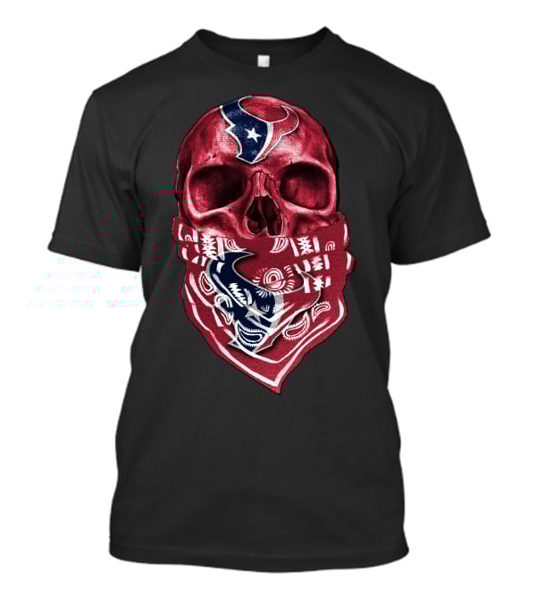 Skull With Houston Texans Bandana T-Shirt