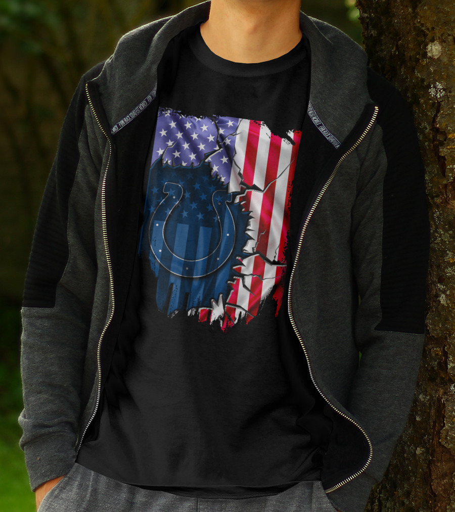 Indianapolis Colts American Flag Polo T-Shirt