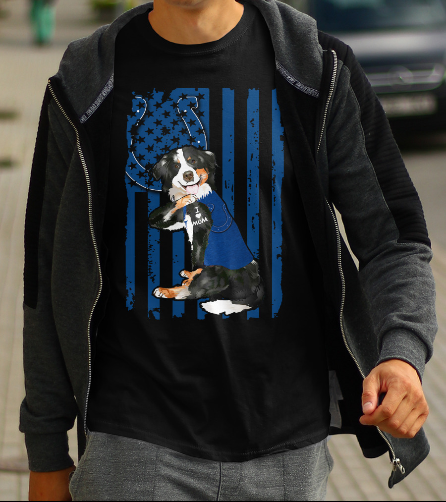I Mom Border Collie Indianapolis Colts T-Shirt