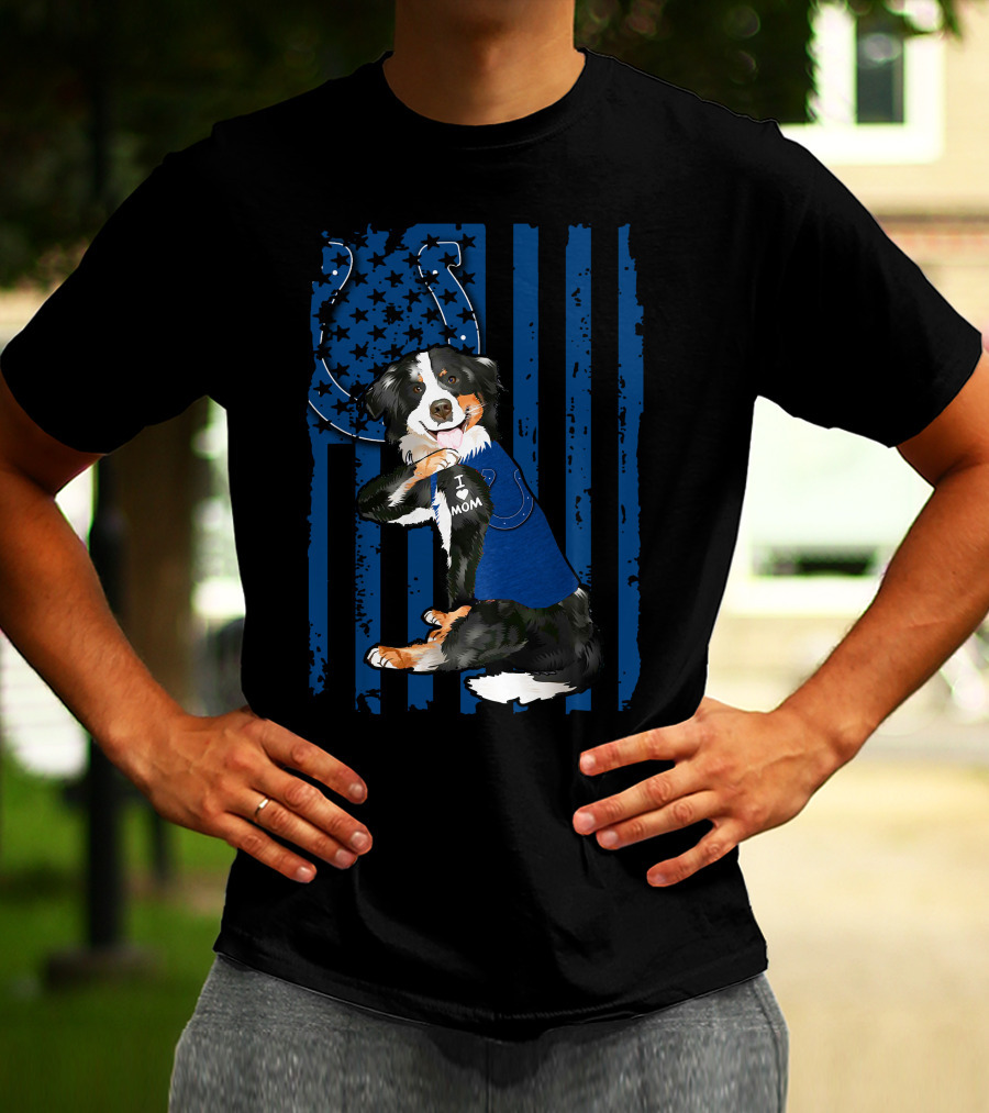 I Mom Border Collie Indianapolis Colts T-Shirt
