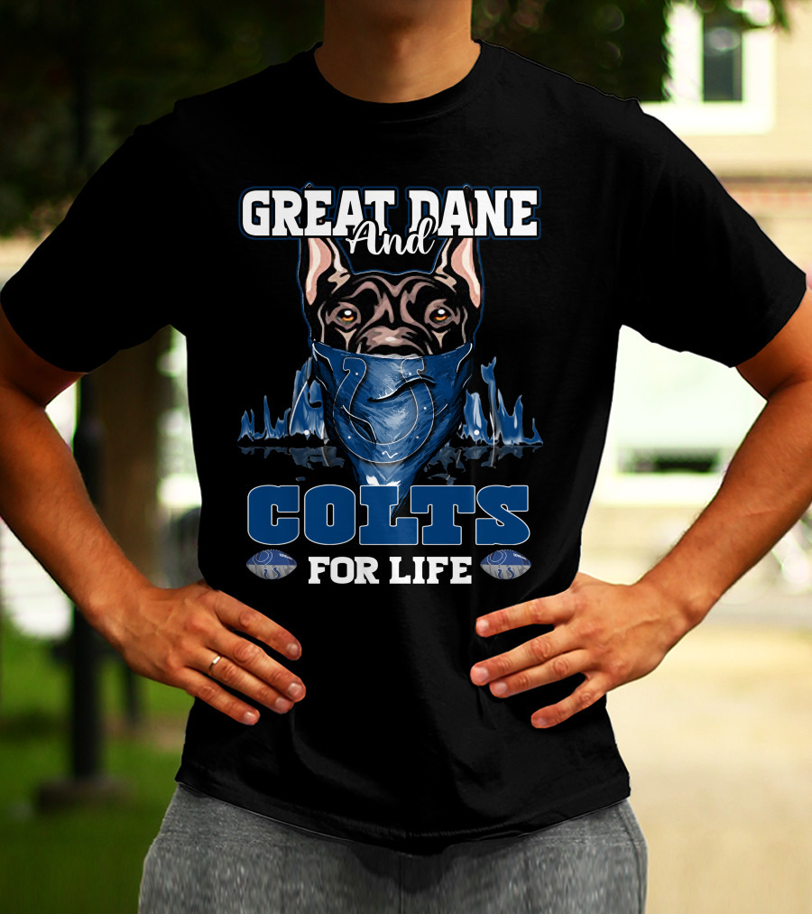 Great Dane And Colts For Life Indianapolis T-Shirt