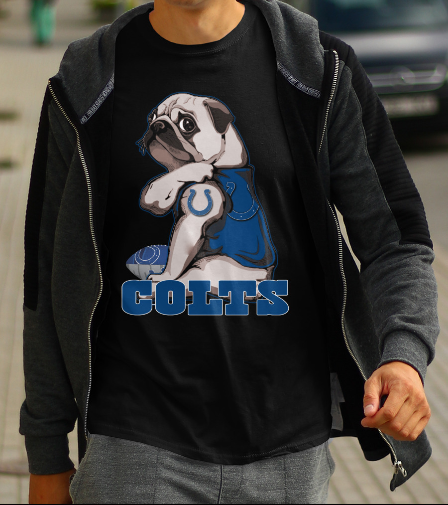 Colts Pug Football Fan Indianapolis T-Shirt