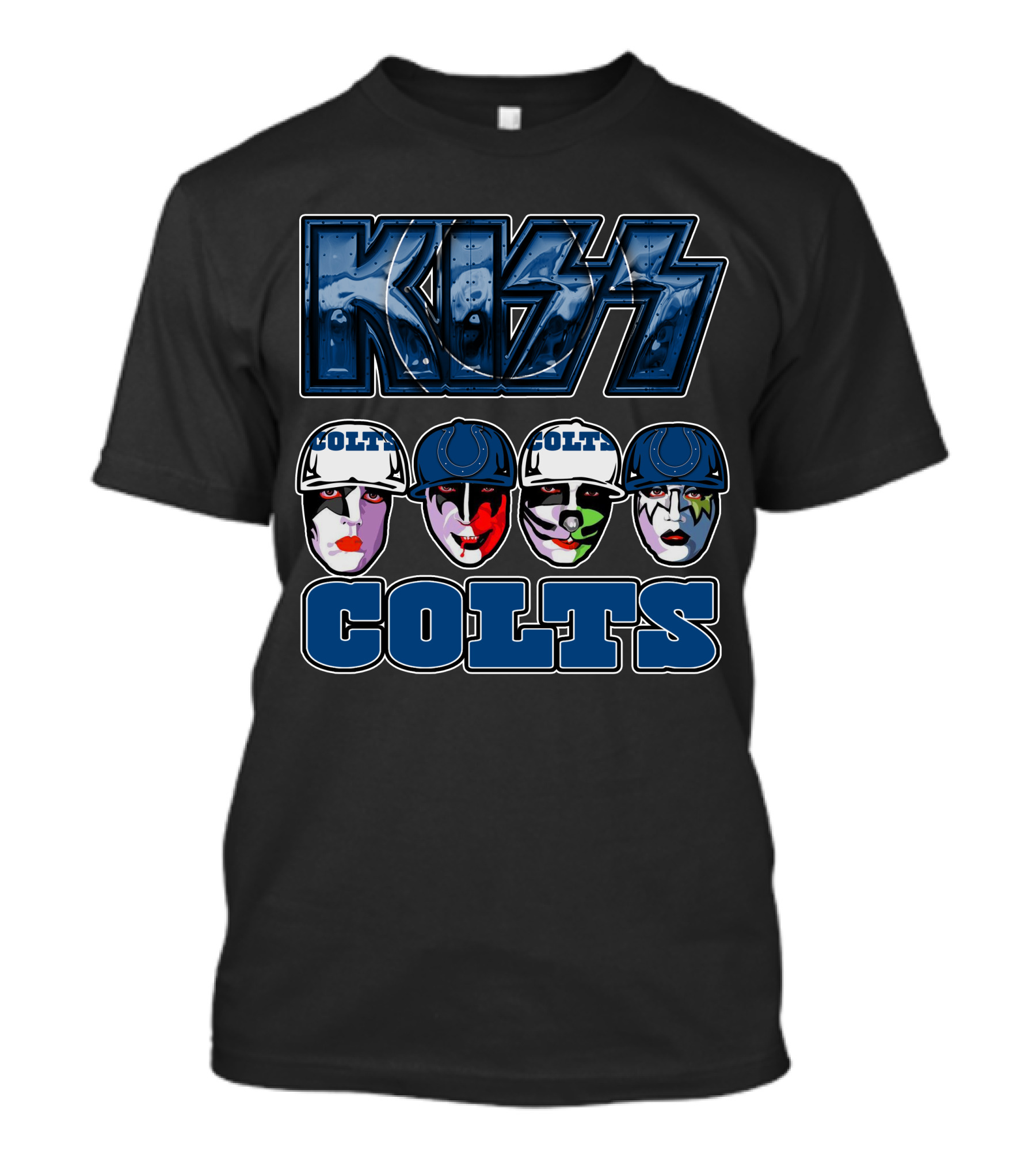 KISS Indianapolis Colts Face Paint Helmets T-Shirt