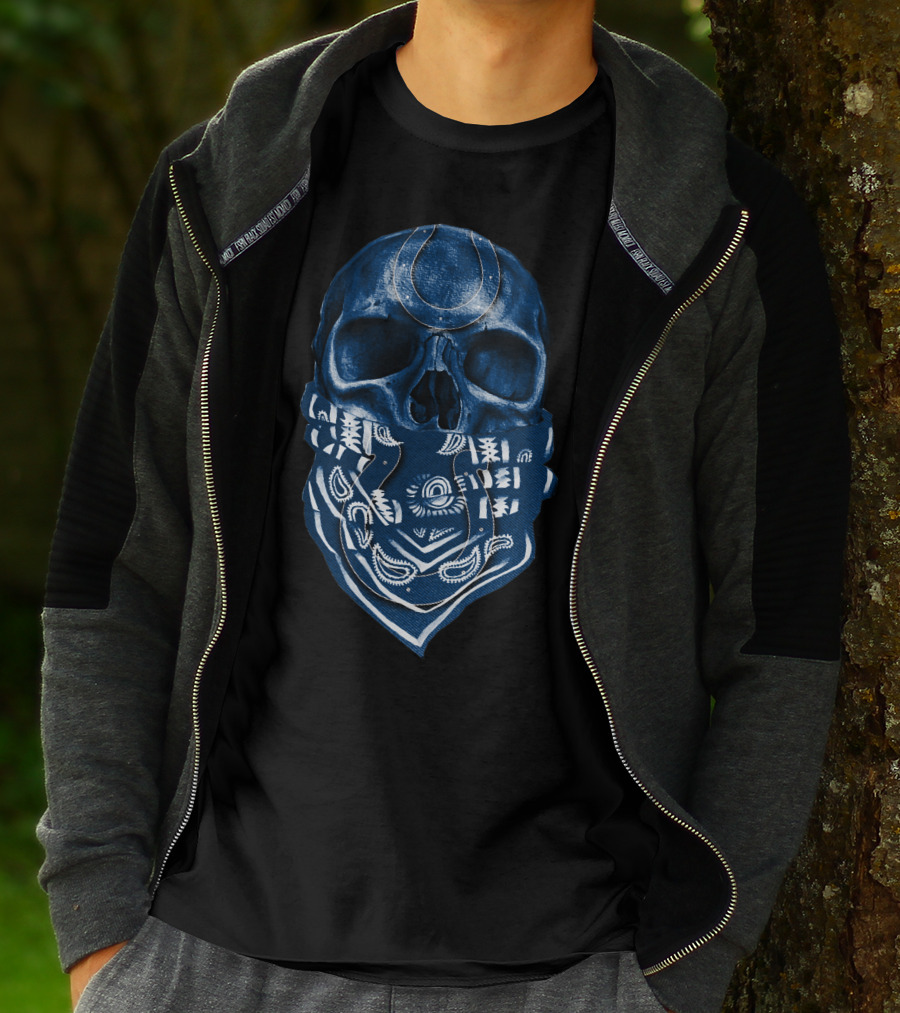 Indianapolis Colts Skull Bandana T-Shirt