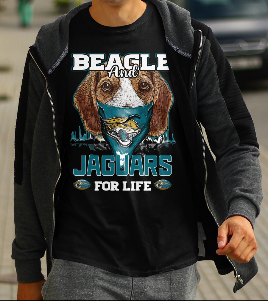 Beagle And Jaguars For Life Jacksonville Fans T-Shirt