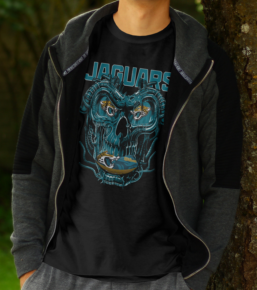 Jaguars Dragonskull Jaguar Heads Football Wilson T-Shirt