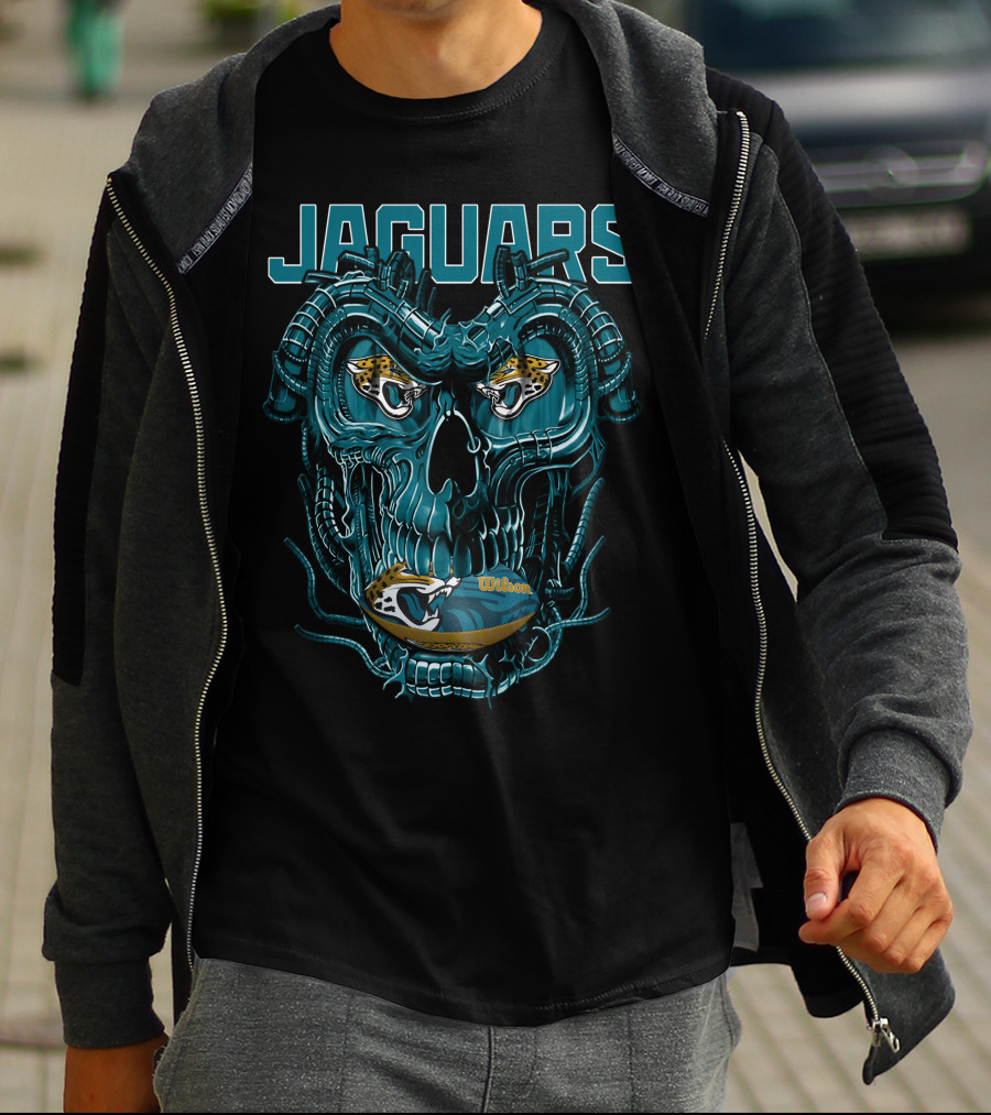 Jaguars Dragonskull Jaguar Heads Football Wilson T-Shirt