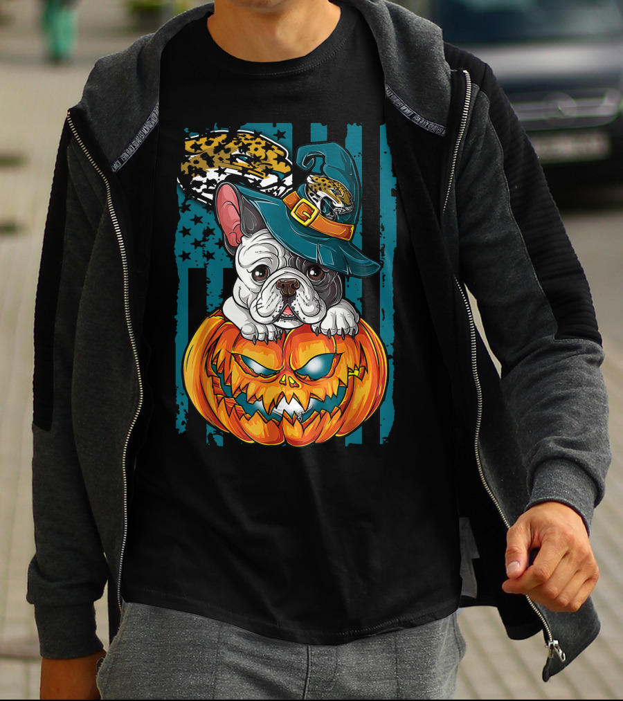 Hlw Bulldog Halloween Pumpkin Jacksonville Jaguars Hat T-Shirt