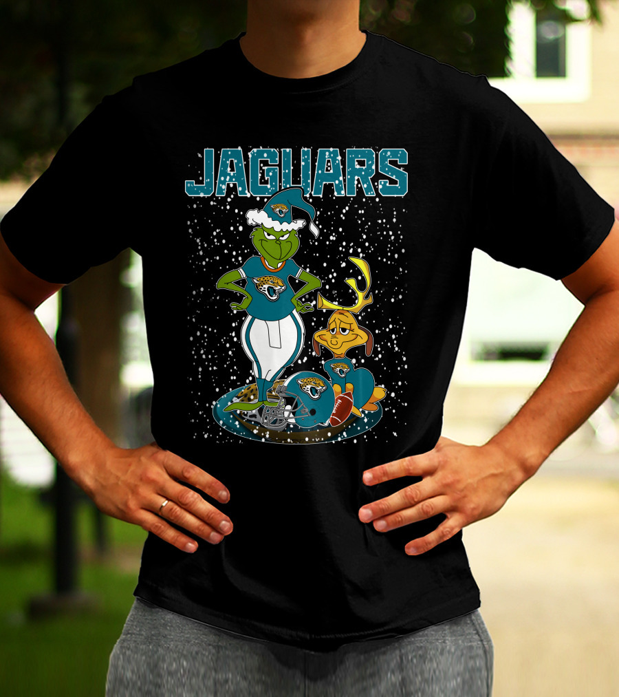 Grinchxmas Jaguars Christmas Jacksonville Football Grinch And Max T-Shirt