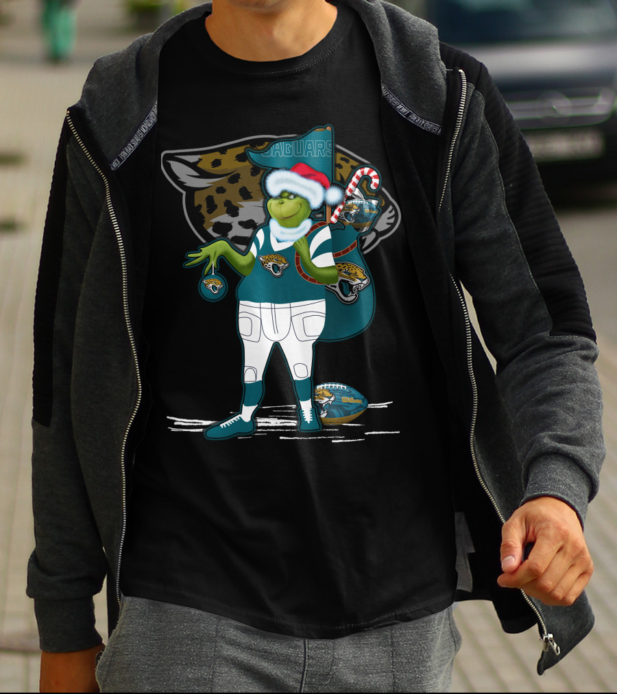 Grinchxmas Jacksonville Jaguars Holiday Football Fan Gear T-Shirt