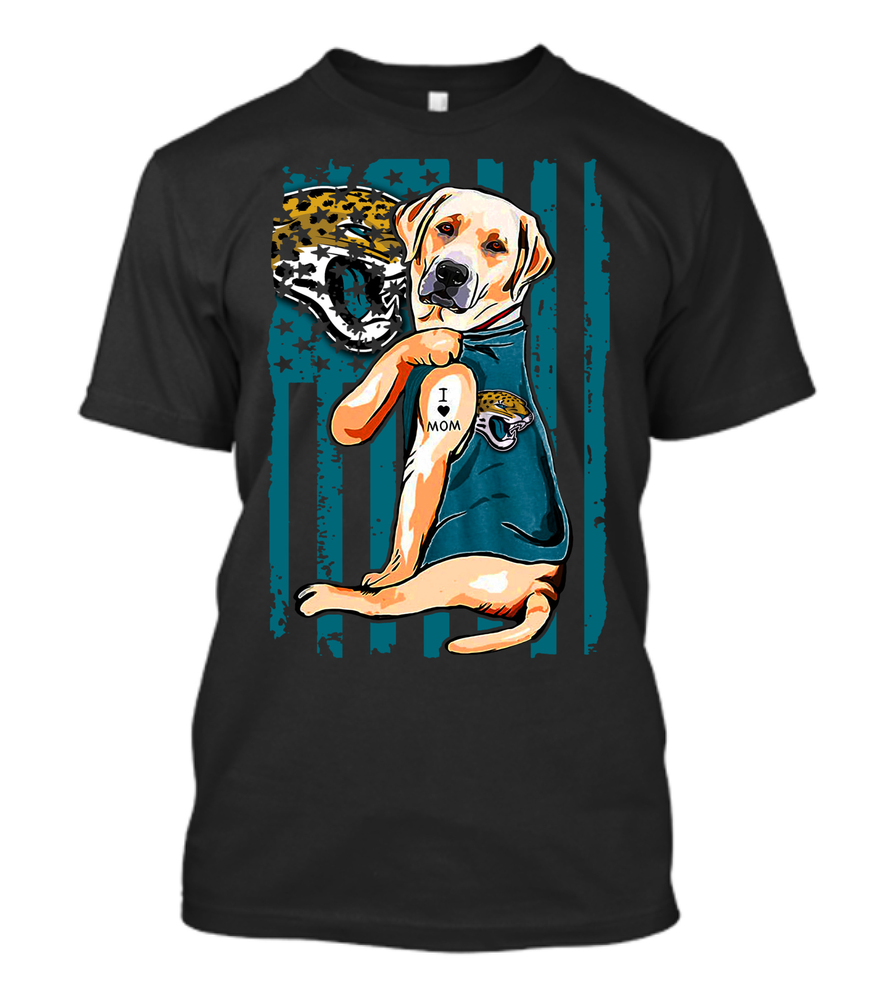 Labrador Retriever I Mom Jacksonville Jaguars Fan T-Shirt