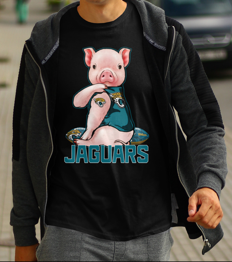 Pig Wearing Jacksonville Jaguars Football Jersey Jaguars T-Shirt