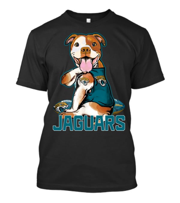 Jaguars Pitbull Mascot With Jacksonville Football T-Shirt