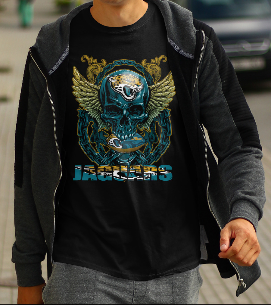 Jacksonville Jaguars Winged Skull T-Shirt