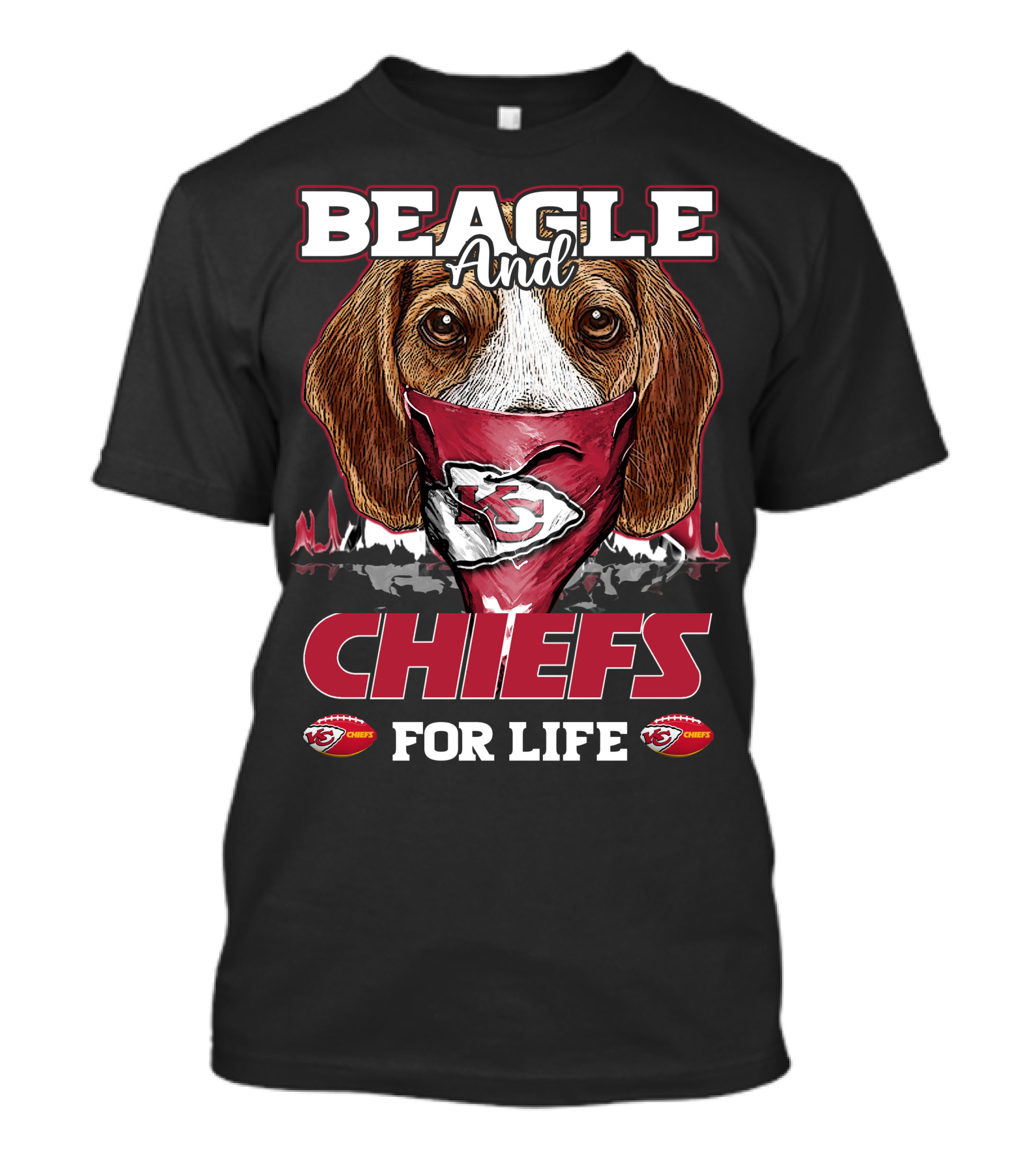 Beagle And Chiefs For Life Kansas City Chiefs T-Shirt