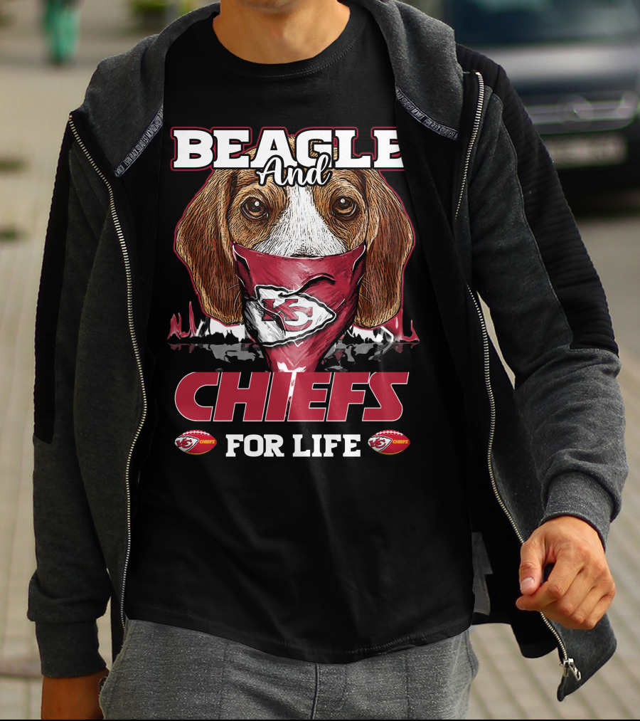 Beagle And Chiefs For Life Kansas City Chiefs T-Shirt