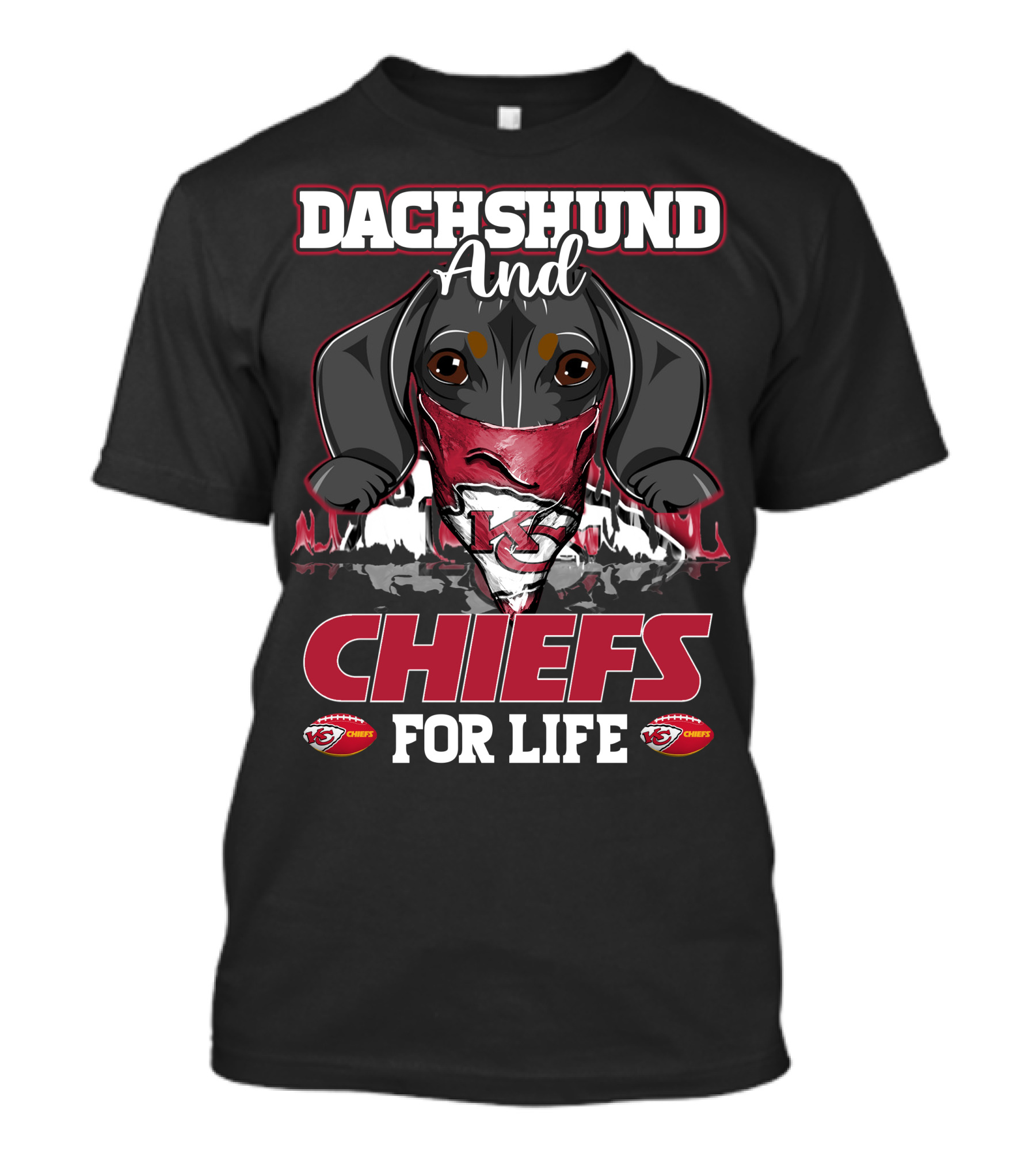 Dachshund And Chiefs For Life Kansas City Chiefs Football T-Shirt