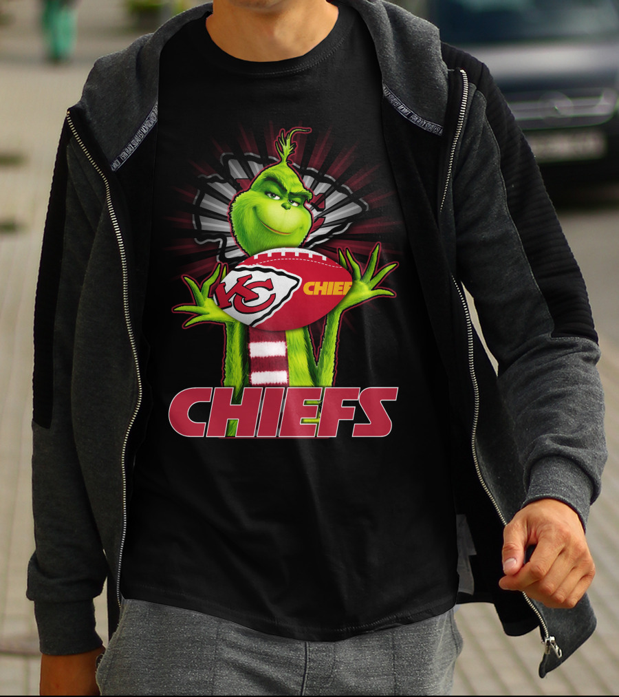 Grinch Kansas City Chiefs Football Mashup T-Shirt
