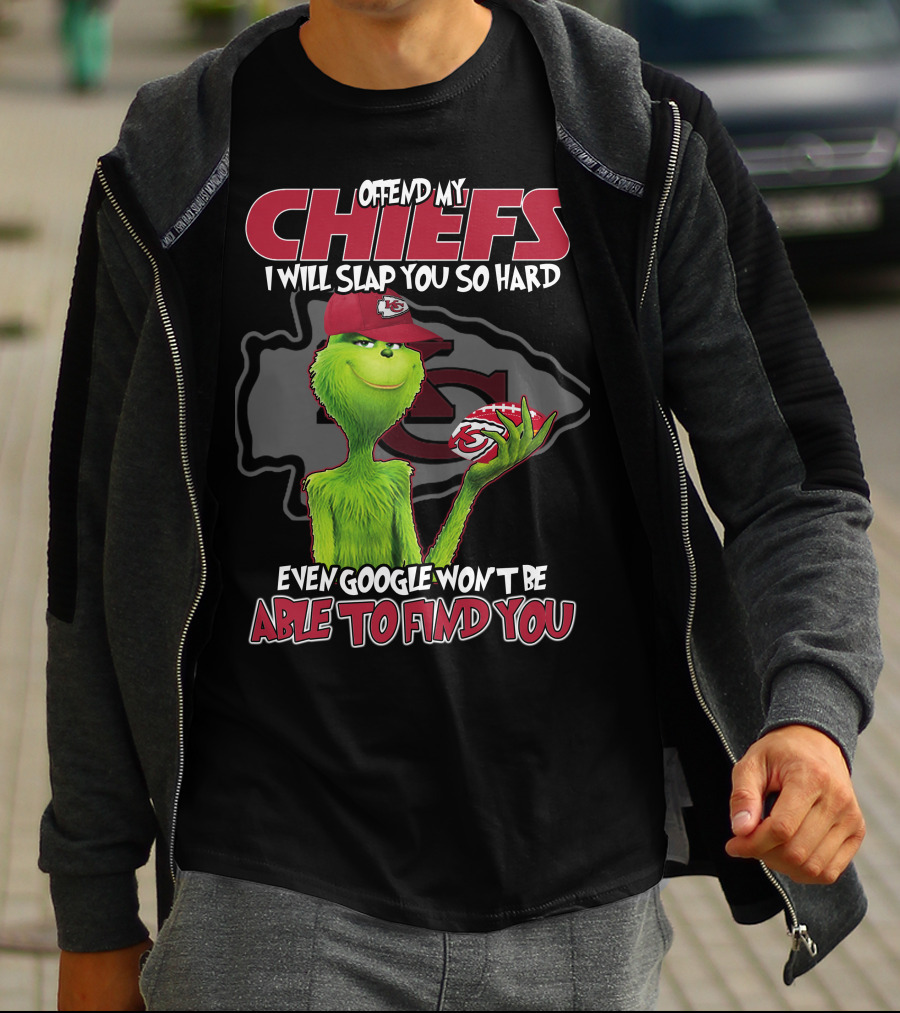 Offend My Chiefs Grinch Kansas City Even Google Won't Be Able To Find You T-Shirt