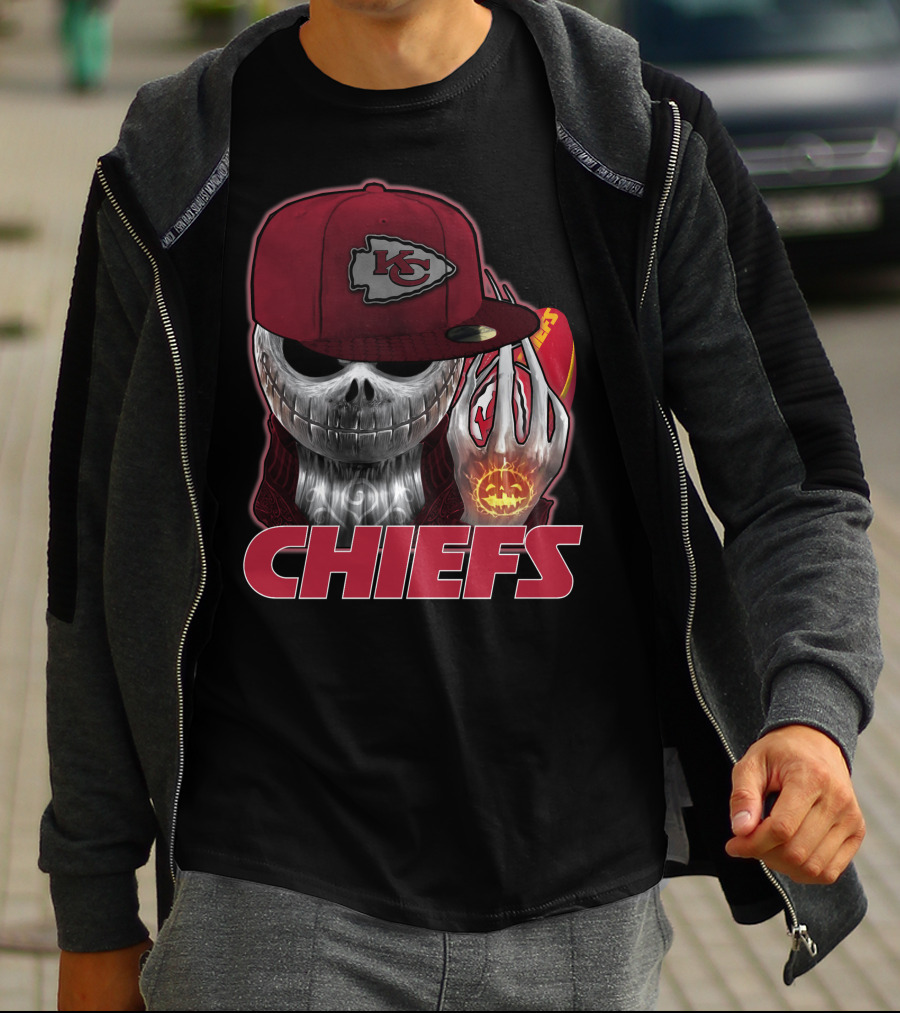 Jackskull Kansas City Chiefs Halloween Skull Chiefs T-Shirt