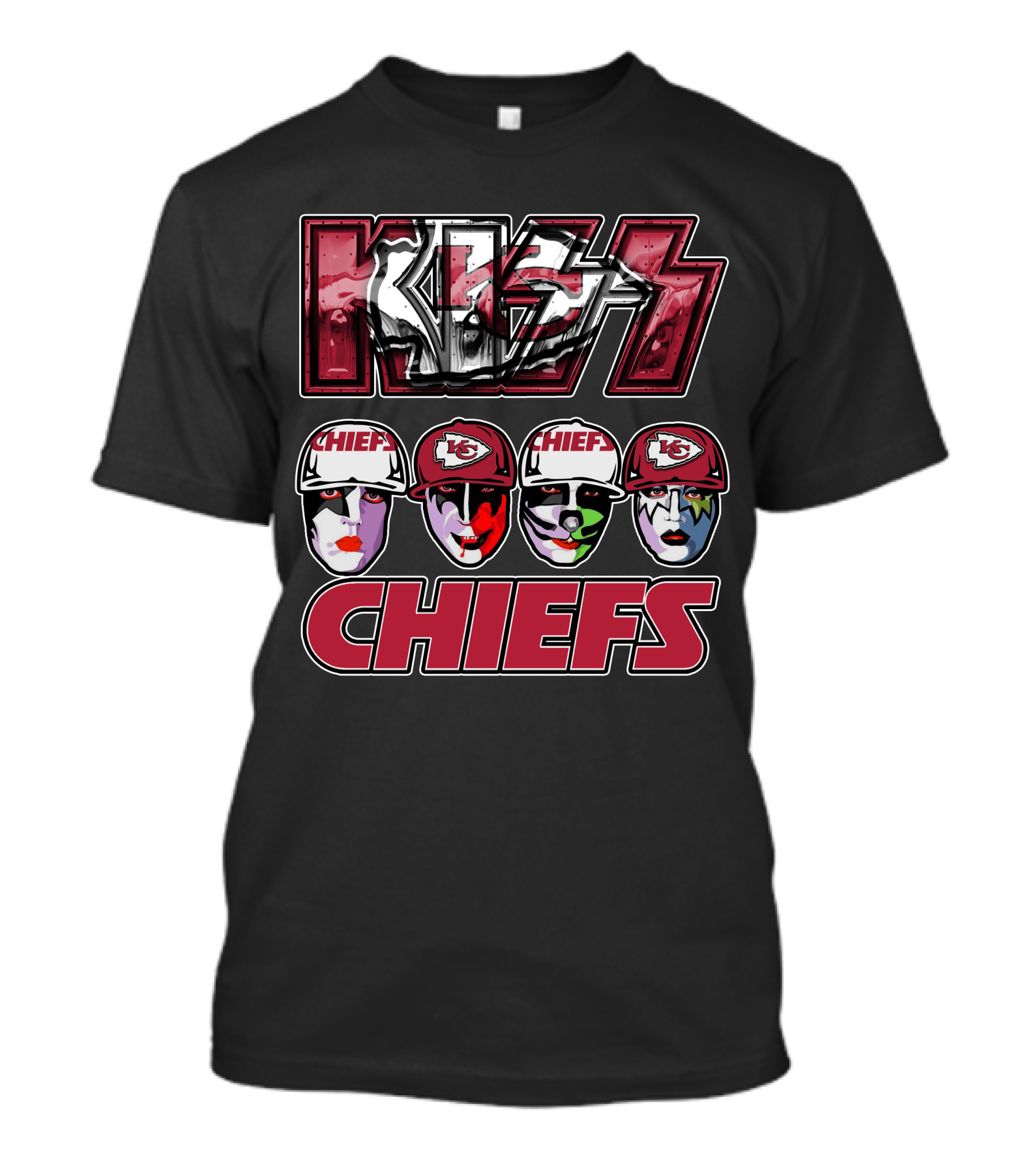 Kiss Chiefs Kansas City Chiefs Logo Face Paint T-Shirt