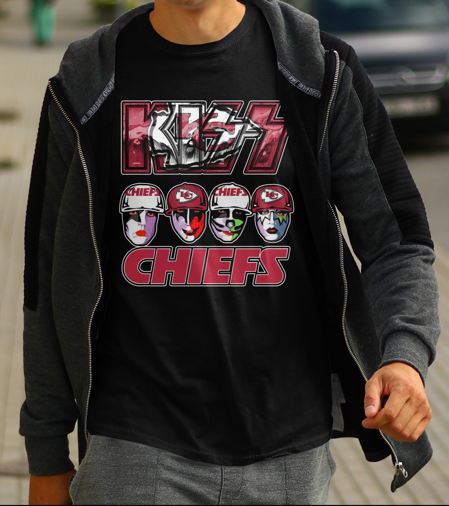Kiss Chiefs Kansas City Chiefs Logo Face Paint T-Shirt