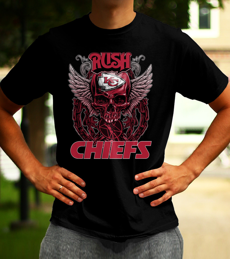 Rush Kansas City Chiefs Skull Wings T-Shirt