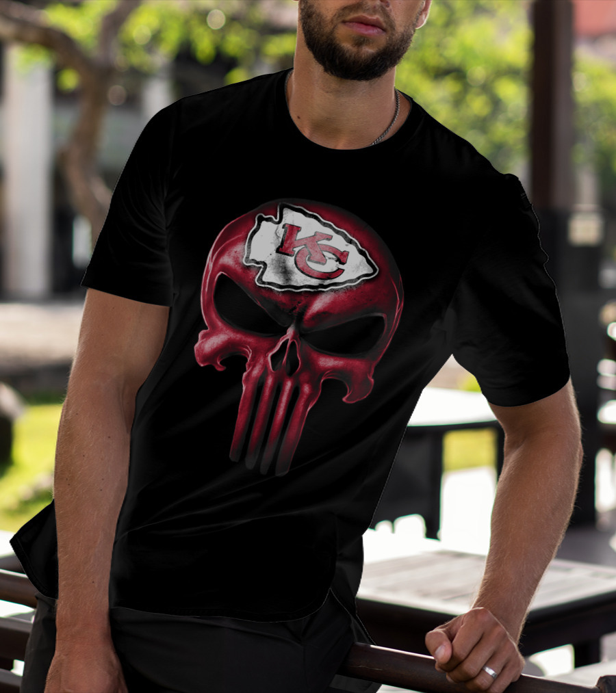 Kansas City Chiefs Skull T-Shirt