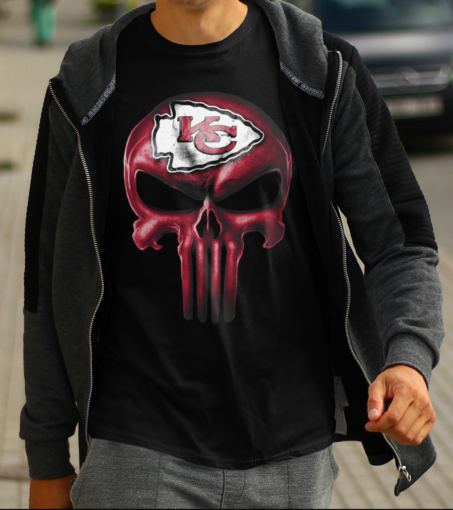 Kansas City Chiefs Skull T-Shirt