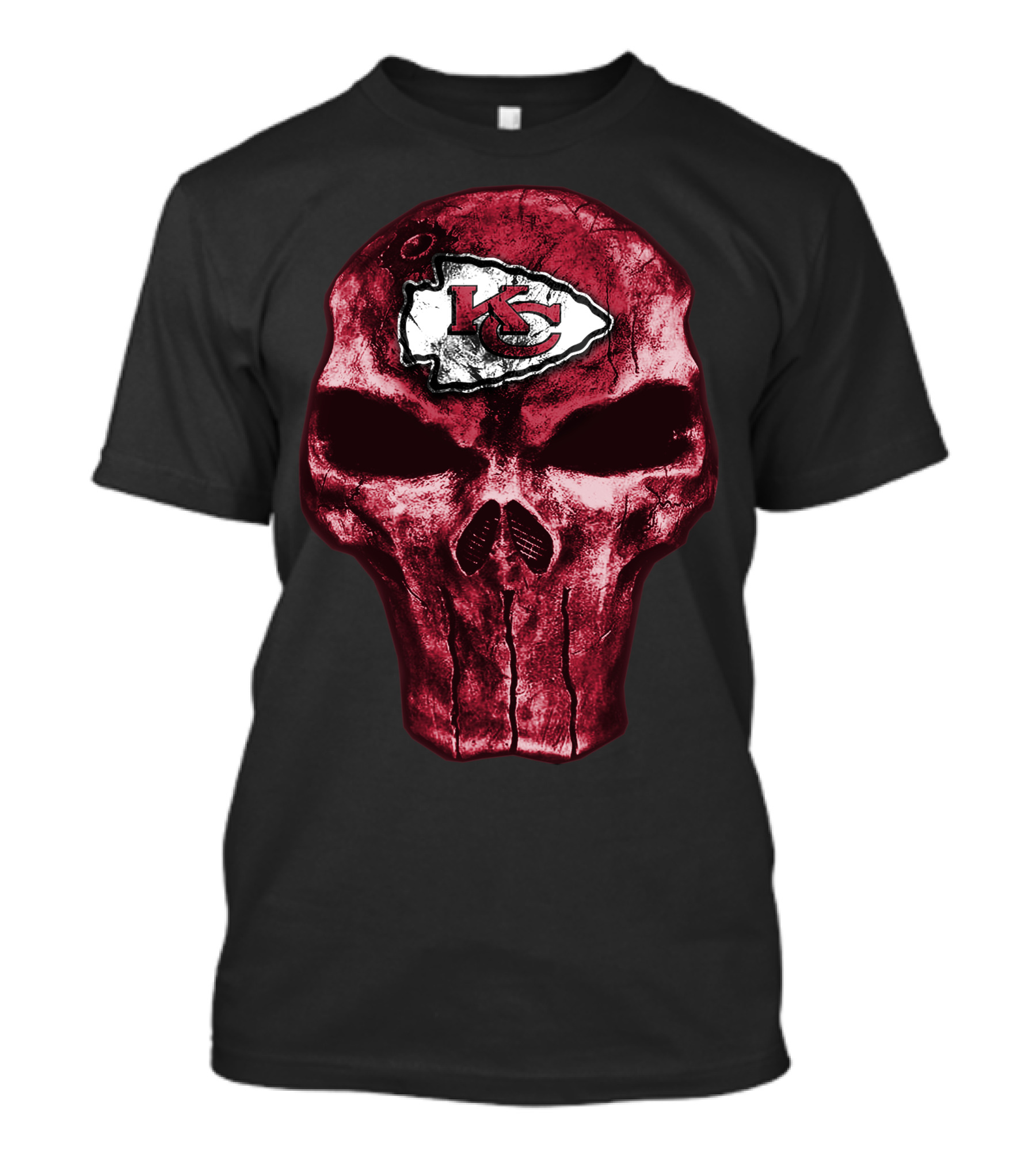Skull Design Featuring Kansas City Chiefs T-Shirt