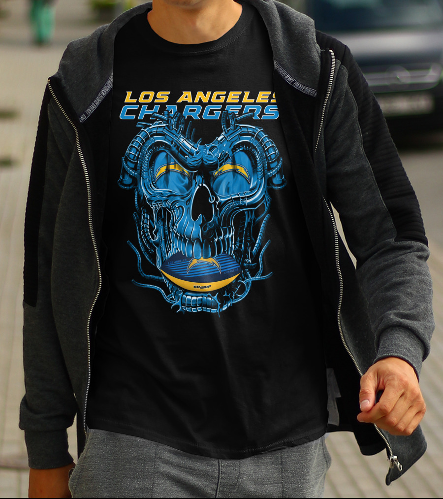 Los Angeles Chargers Dragonskull Official NFL Football T-Shirt