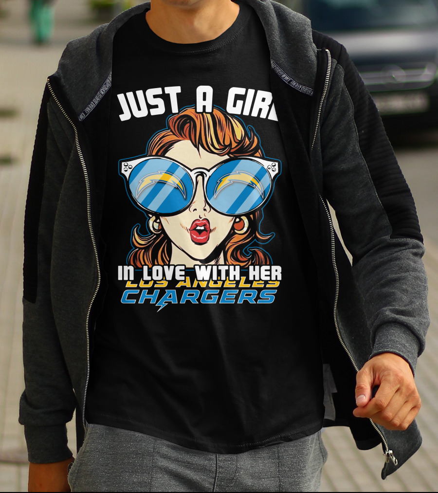 Just A Girl In Love With Her Los Angeles Chargers T-Shirt