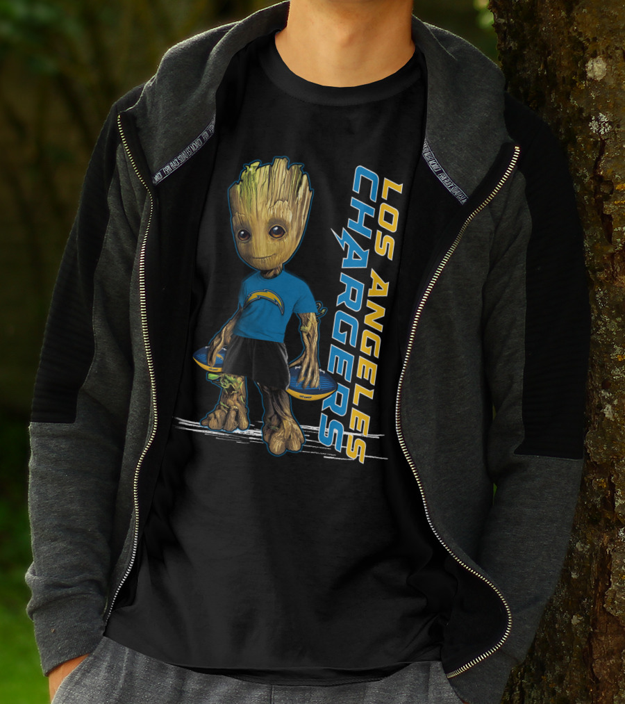 Groot Los Angeles Chargers Football Fan Character T-Shirt