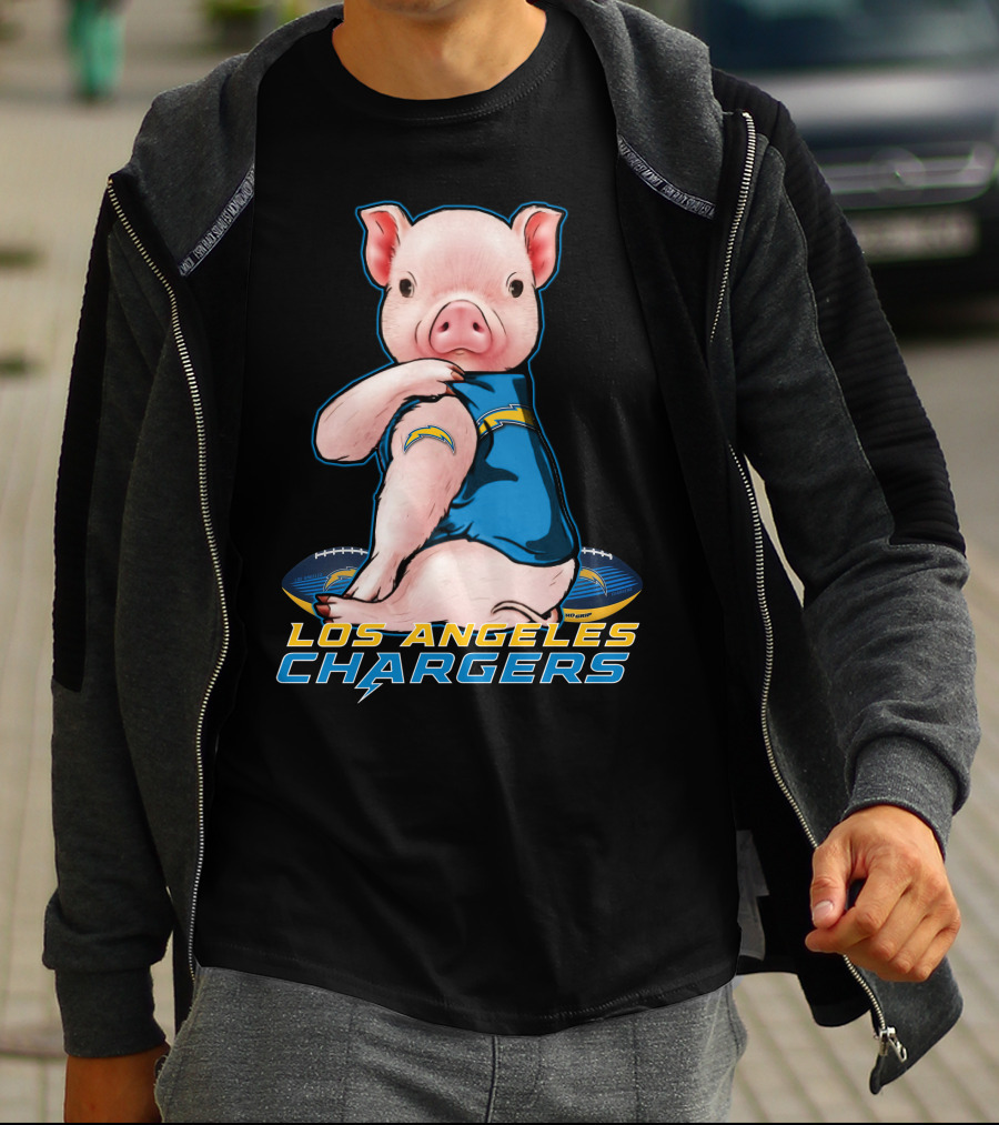 Los Angeles Chargers Pig Mascot Football T-Shirt