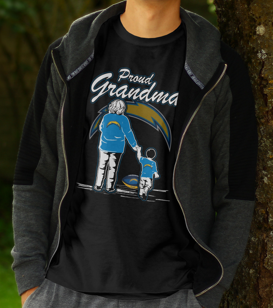 Proud Grandma Los Angeles Chargers Football Family T-Shirt
