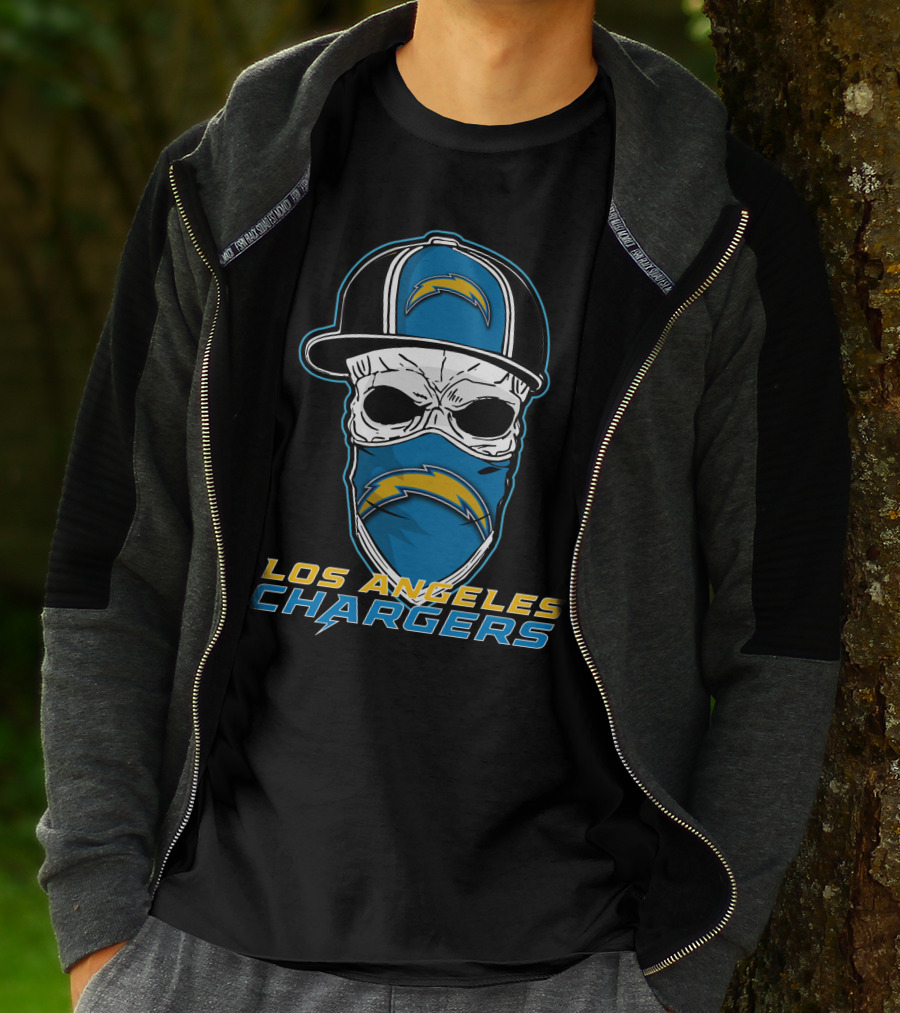 Los Angeles Chargers Skull With Hat T-Shirt
