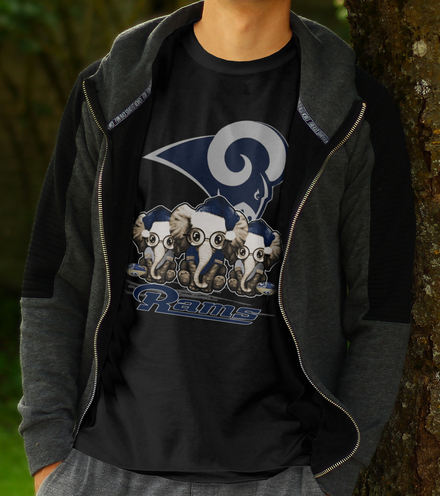 Elephant Xmas Los Angeles Rams T-Shirt