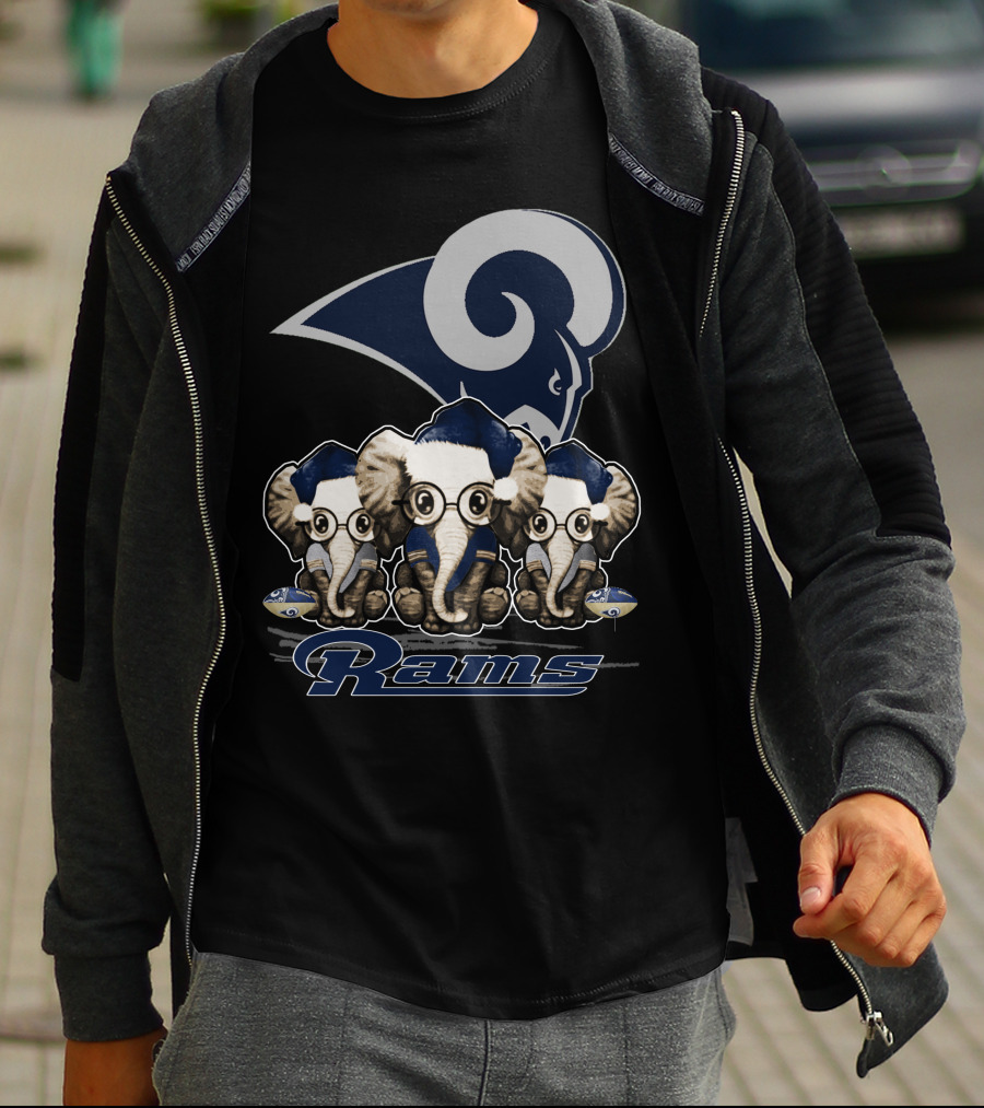 Elephant Xmas Los Angeles Rams T-Shirt