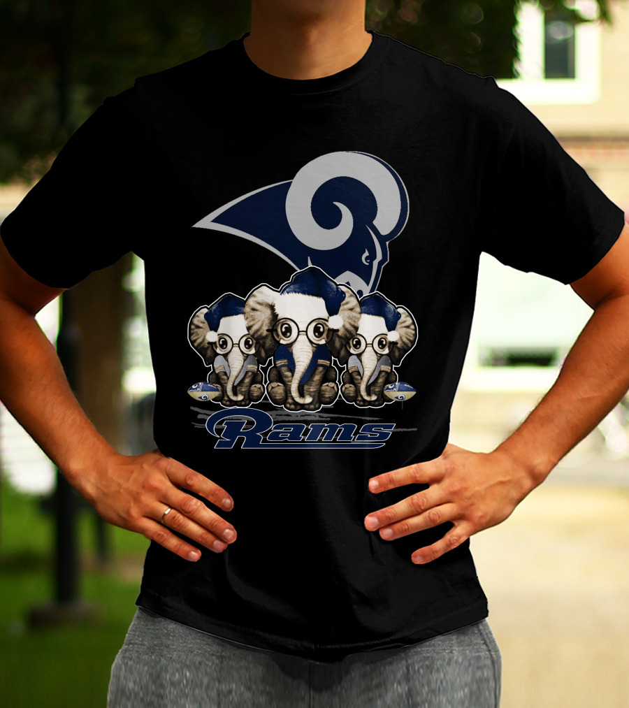 Elephant Xmas Los Angeles Rams T-Shirt