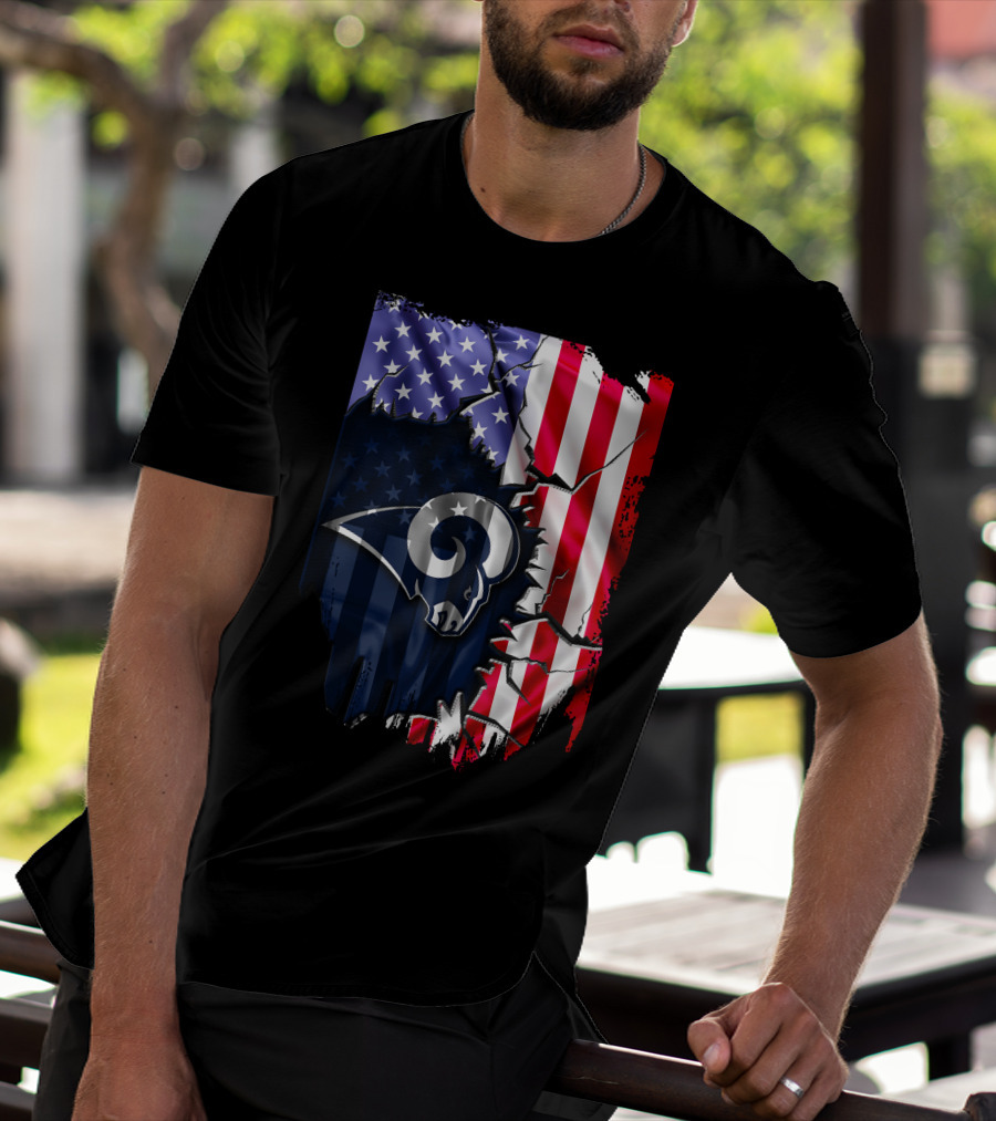 American Flag Los Angeles Rams T-Shirt
