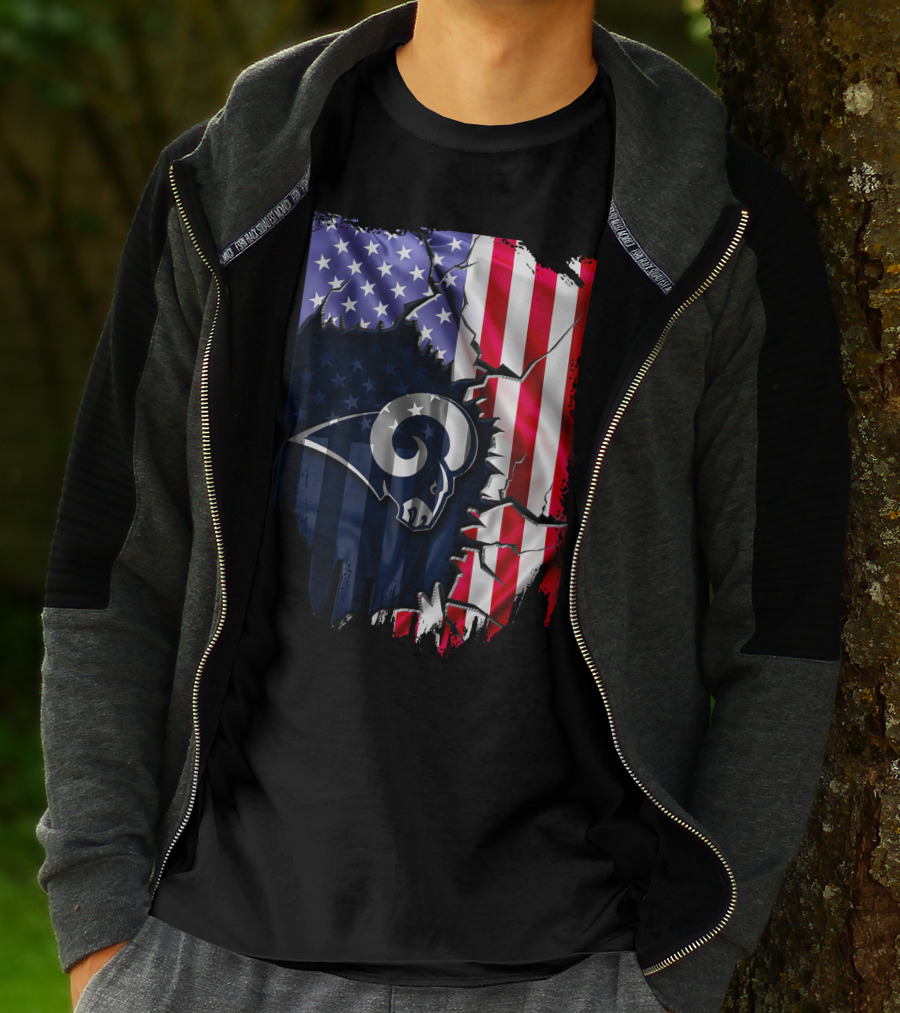American Flag Los Angeles Rams T-Shirt