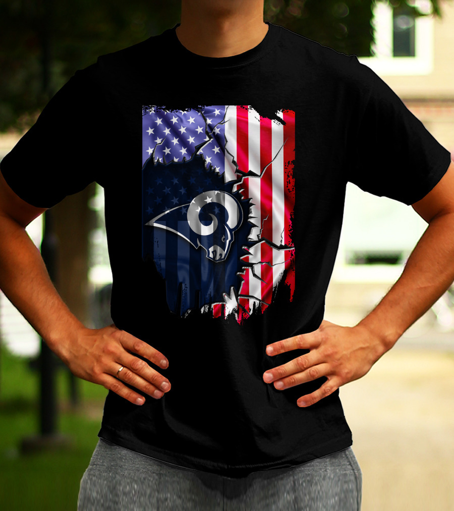 American Flag Los Angeles Rams T-Shirt