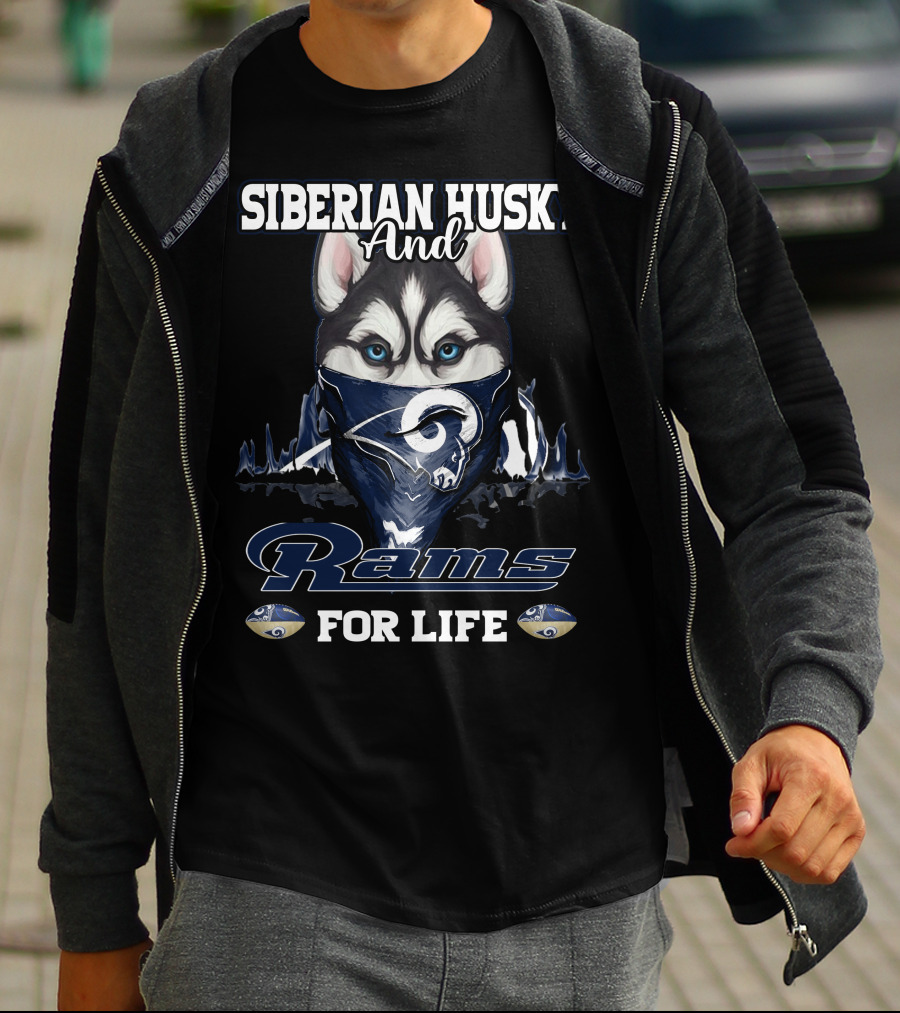 Siberian Husky And Rams For Life T-Shirt