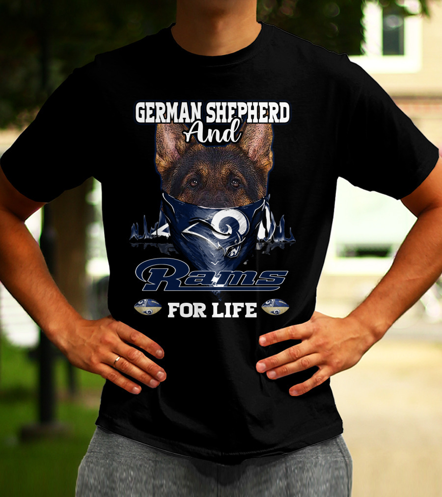 German Shepherd And Rams For Life Los Angeles T-Shirt