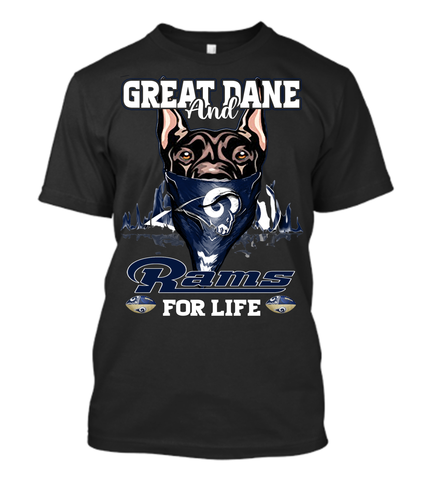 Great Dane And Rams For Life T-Shirt