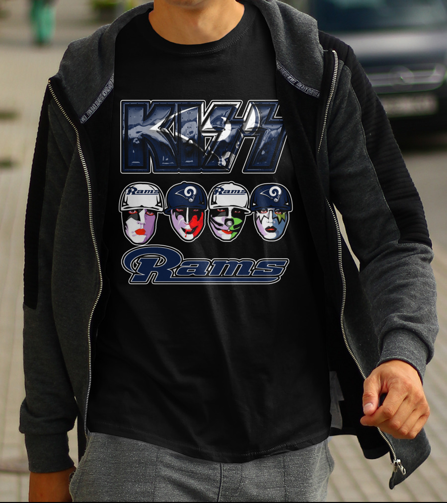 Kiss Rams Facepaint Los Angeles Rams T-Shirt