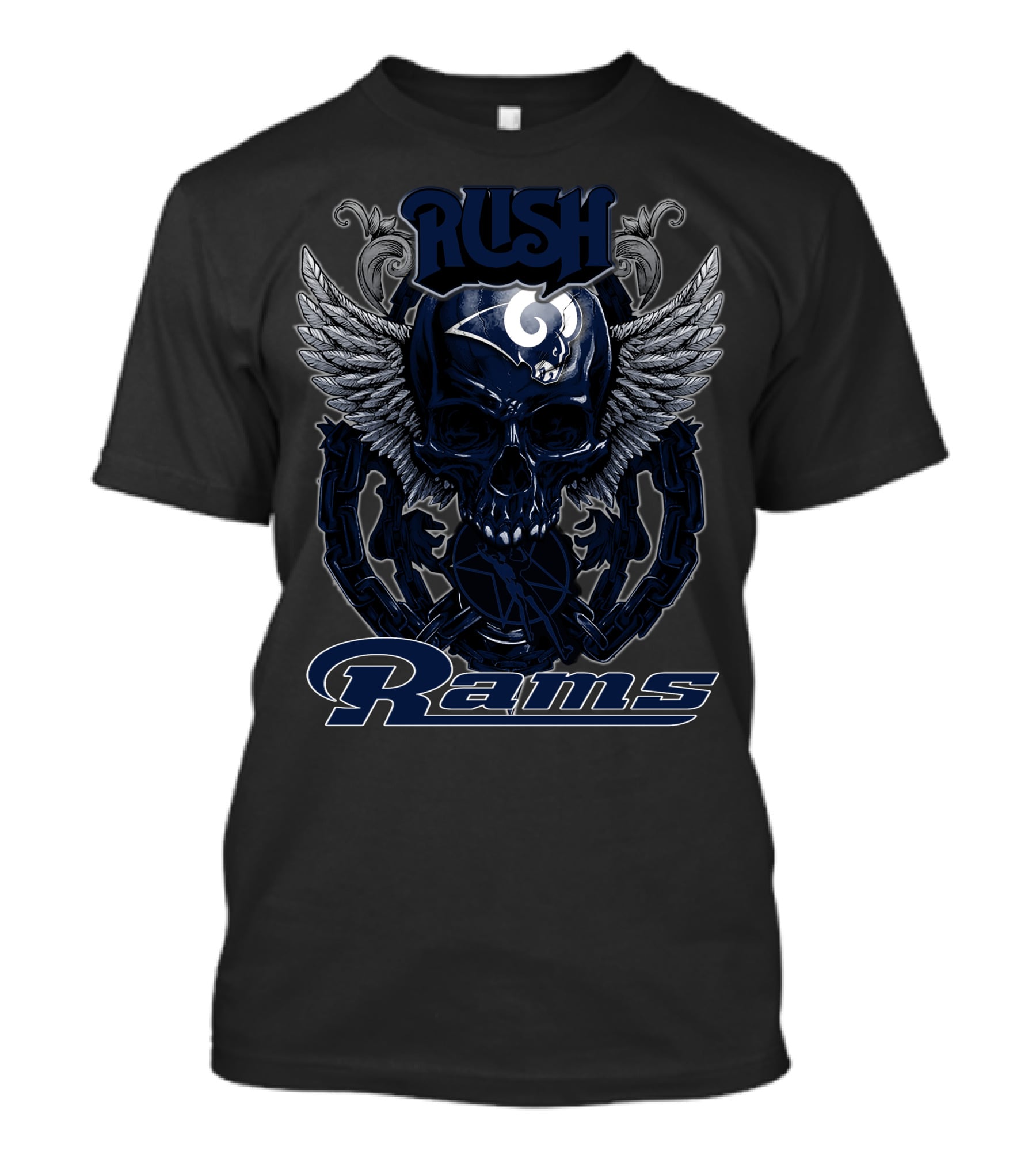 Rush Rams Skull With Wings And Helmet T-Shirt